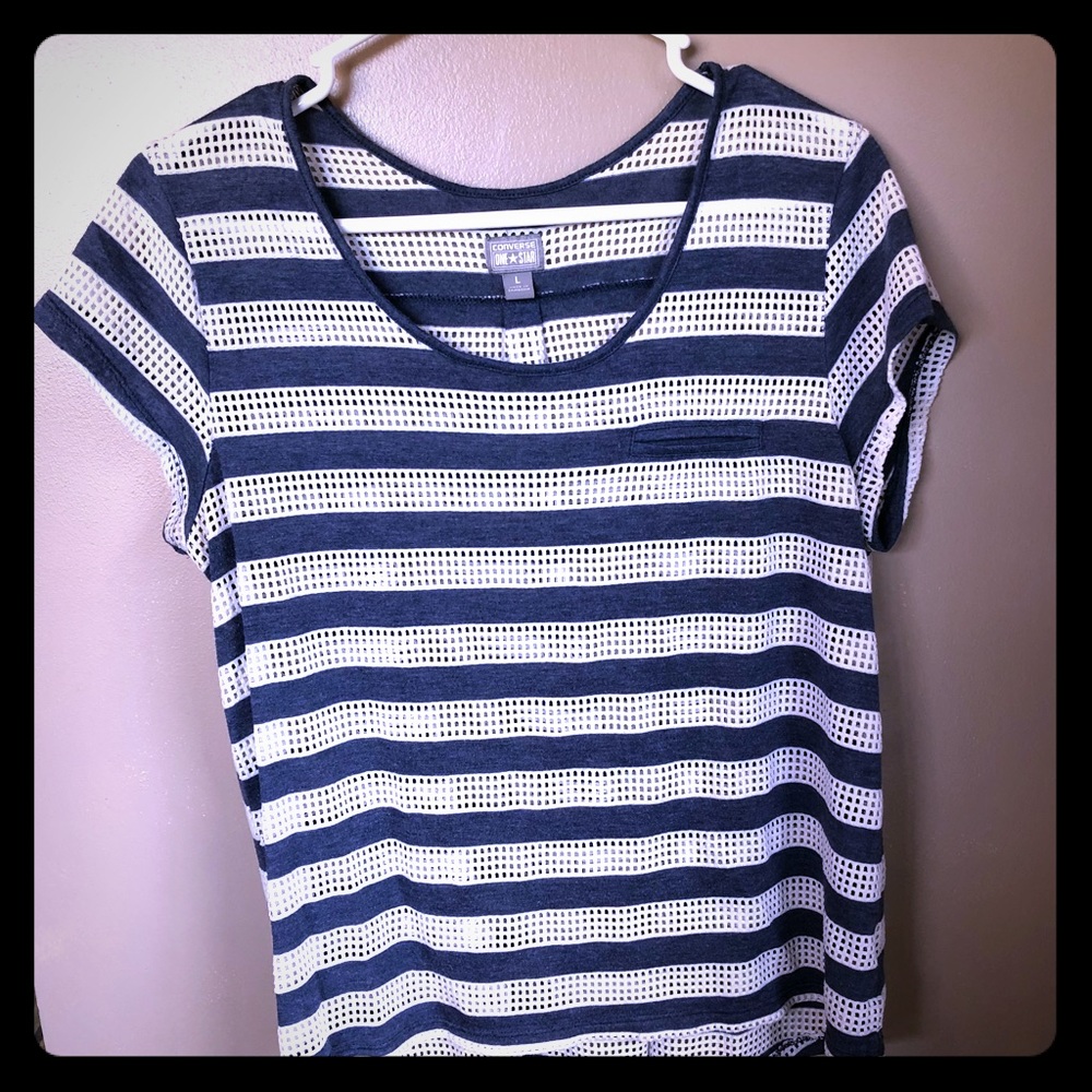 Striped Converse One Star tee